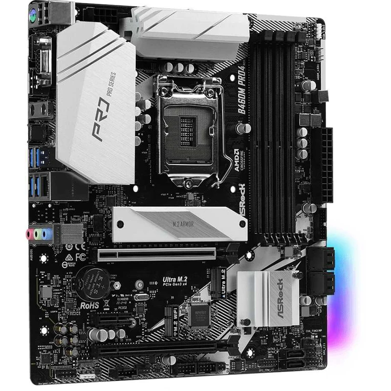 Материнская плата ASROCK B460M Pro4 LGA 1200 Intel B460 mATX Ret | Компьютеры и офис