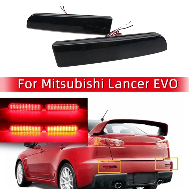 

For Mitsubishi Lancer Evo Car Rear Bumper Reflector LED Tail Brake Stop Light