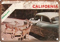 adkult california greetings from postcard retro look metal sign zk24