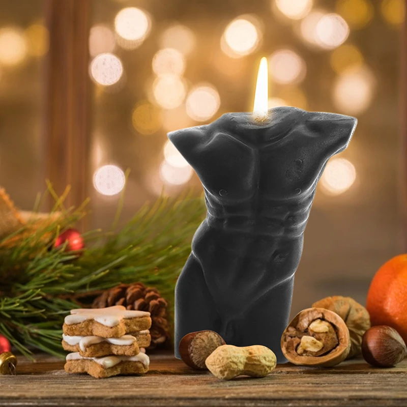 Свеча искусства "Человеческое тело" 3D Сексуальный обнаженный мужчина Ароматизированный соевый воск Растительное эфирное масло Декор для дома Подарок.