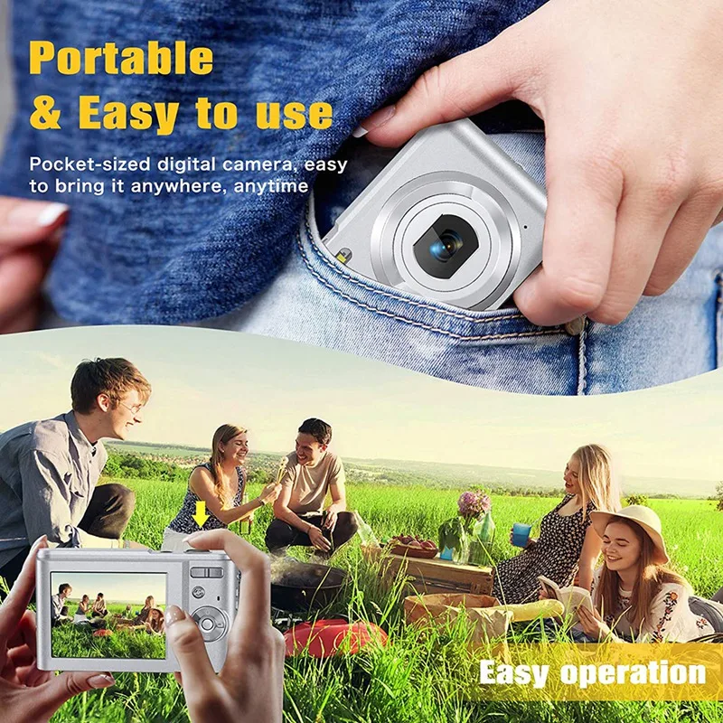 1080P 36.0 Mega Pixels Digital Camera with 16X Zoom LCD Screen Portable Mini Cameras for Students Teens | Электроника