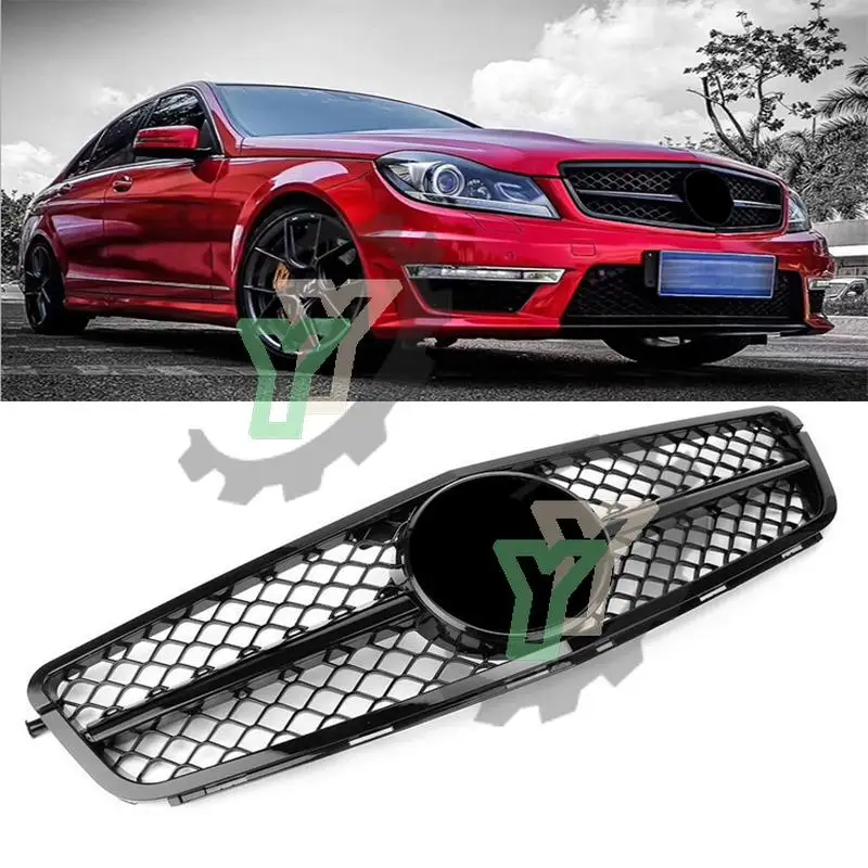 

Front Bumper Grille Upper racing Grill For Benz C Class W204 C180 C200 C300 C350 2008 2009 2010 2011 2012 2013 2014 With emblem