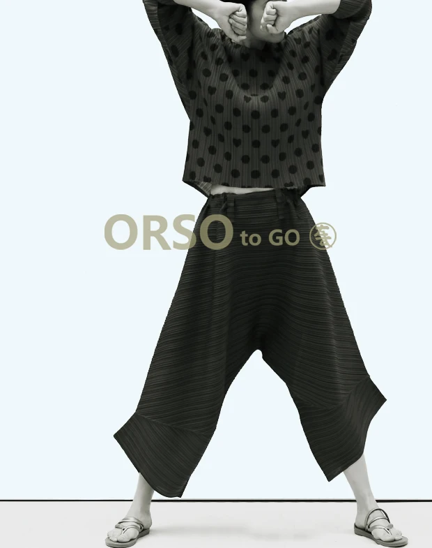 HOT SELLING Miyake fashion CROSS pants women loose slacks 7 minutes of pants big yards IN STOCK