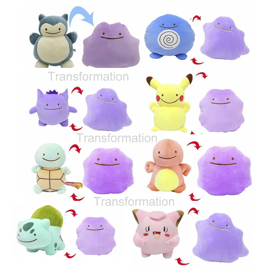 Горячая Pokemon Evee Ditto Мягкая Плюшевая Кукла Пикачу трансформация PP хлопковая кукла