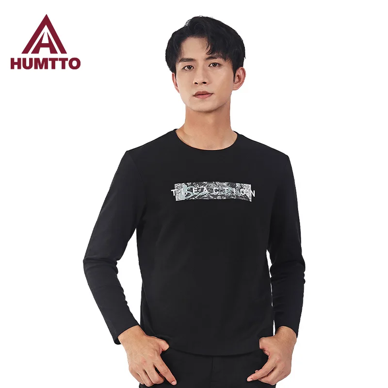 

HUMTTO Casual T Shirt for Men Clothing Autumn Winter Long Sleeves Mens T-shirts 2021 High Quality Fashion Designer Sweatshirts