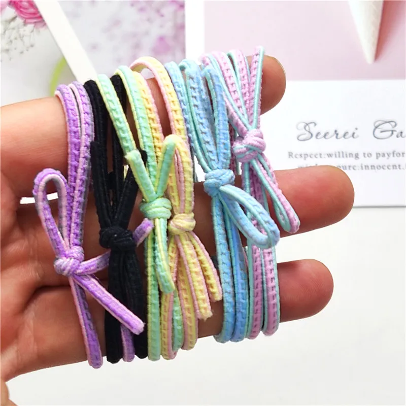 

36PCS/LOT Candy Colors Tie Knot Elastic Hair Bands For Girls Seasons Simplicity High Elasticity Kids Hair Accessories For Women