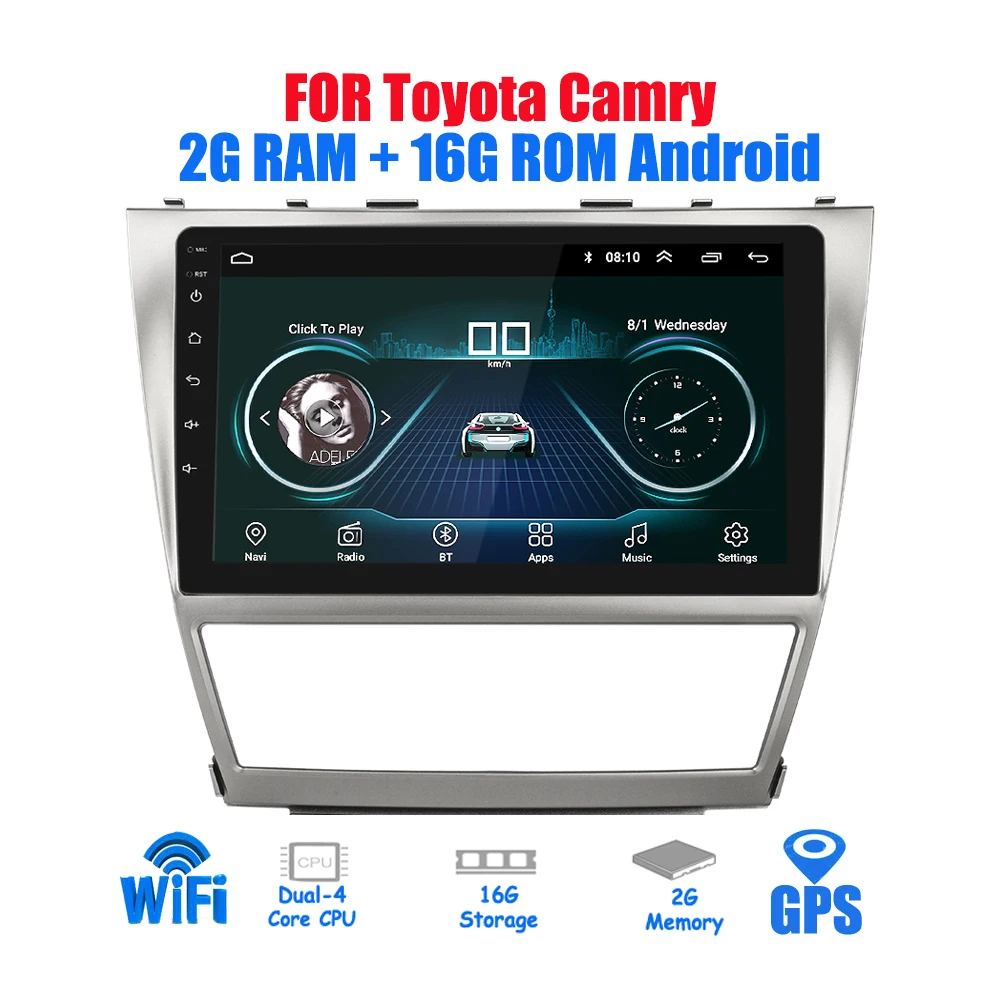 10 2 ''android 2din автомобиля радио для Toyota Camry 2007 ~ 2011 gps навигации Стерео Аудио Видео