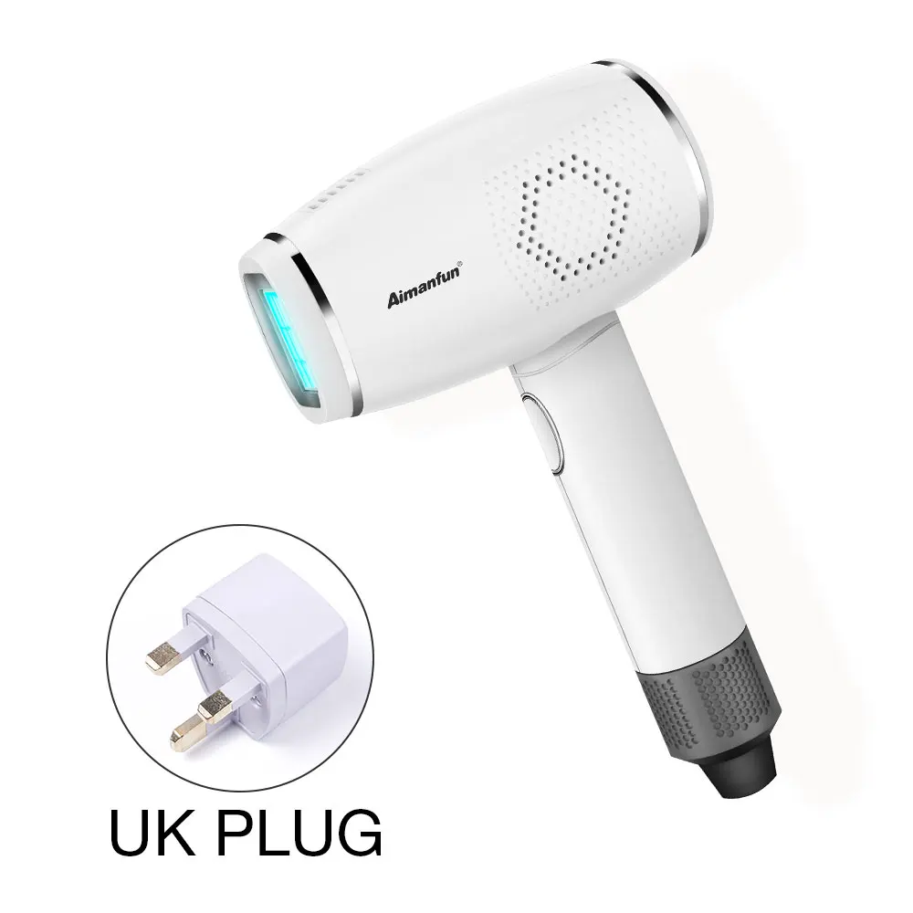 UK plug 300000 импульсное IPL лазерное устройство для удаления волос, перманентное удаление волос, ледяной холодный лазерный эпилятор, безболезненный 3в1 триммер для депилятора - Цвет: UK plug