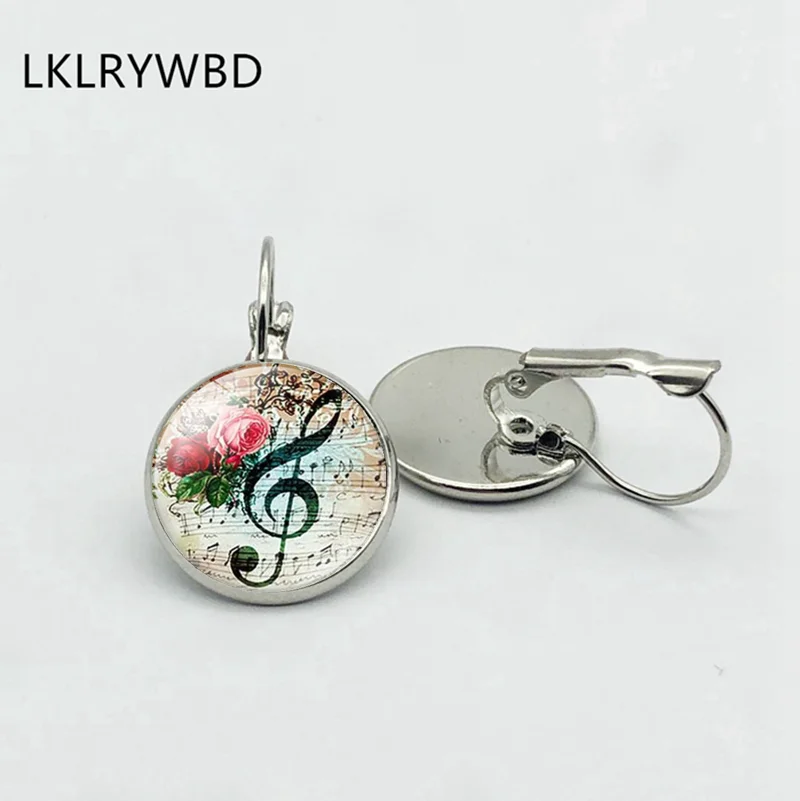 

LKLRYWBD / Creative New Musical Notes Musical Pattern Symmetrical Earrings Ear Hook Music Academy Graduation Commemorative Gift