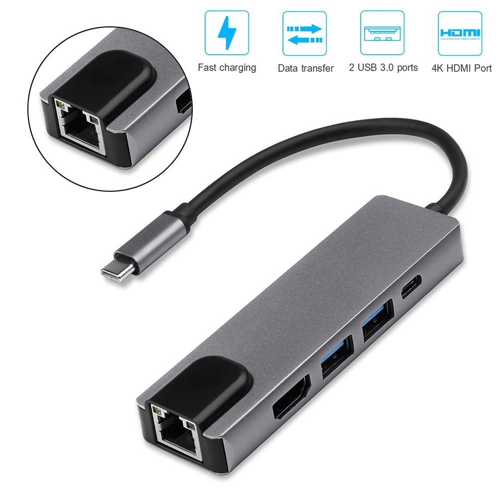 Usb type C к HDMI VGA Gigabit Ethernet Lan RJ45 адаптер конвертер Thunderbolt 3 док станция для Macbook Air Pro huawei