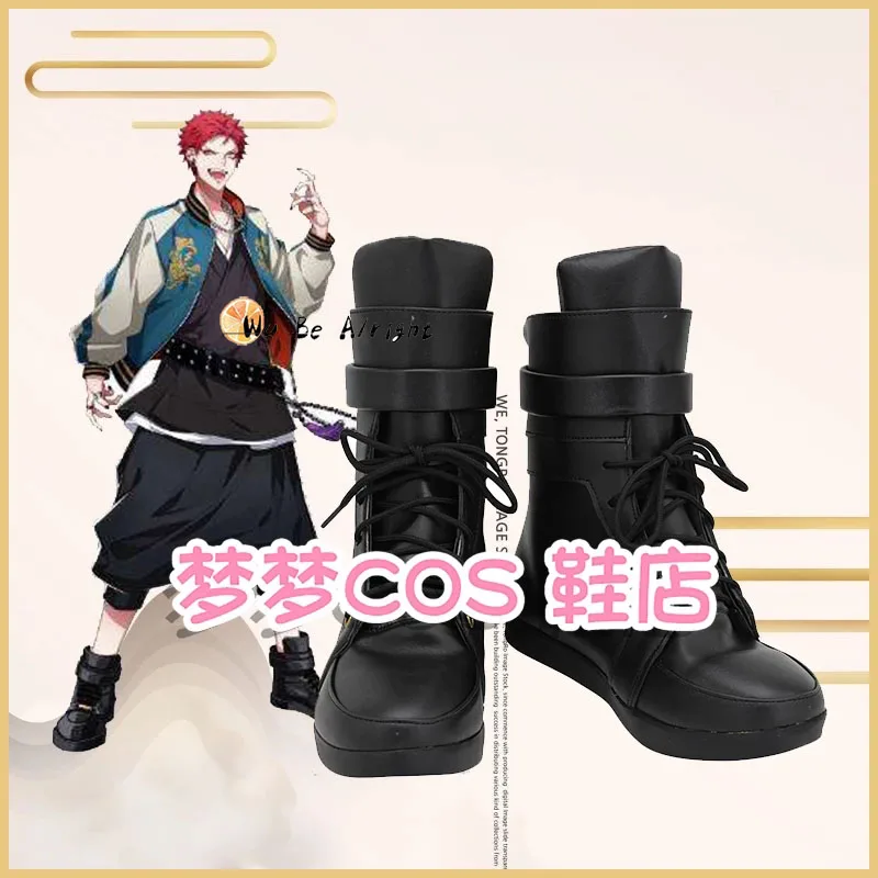 

Hypnosis Mic Division Rap Battle DRB Harai Kuko Cosplay PU Leather Shoes Halloween Cosplay Prop Custom Made Any Size