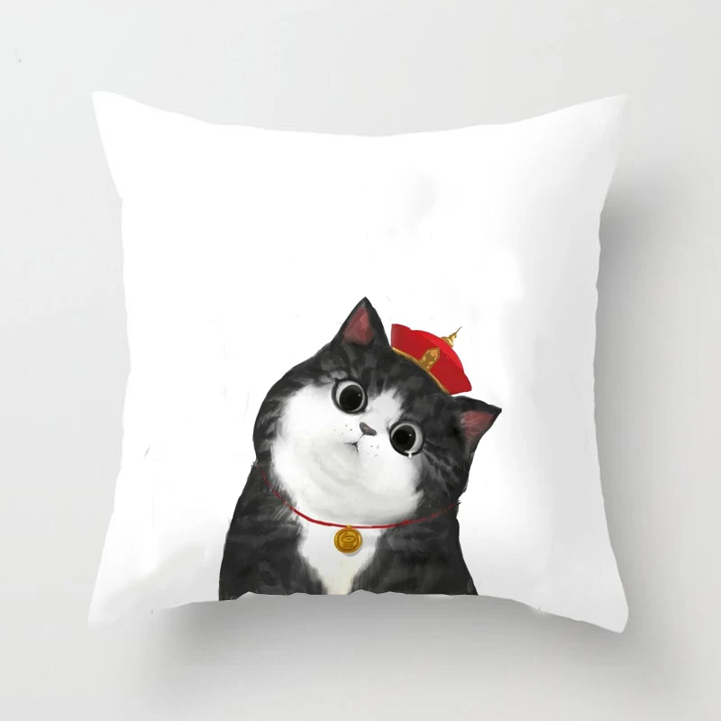 

Funny Cute Cat Cushion Cover Cartoon pets Pillows Cases for Sofa Home Decoration Pillowcase Throw Pillow Case