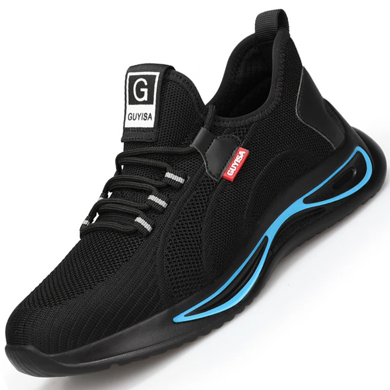 Кроссовки мужские рабочие со стальным носком неразрушаемые ботинки защита от