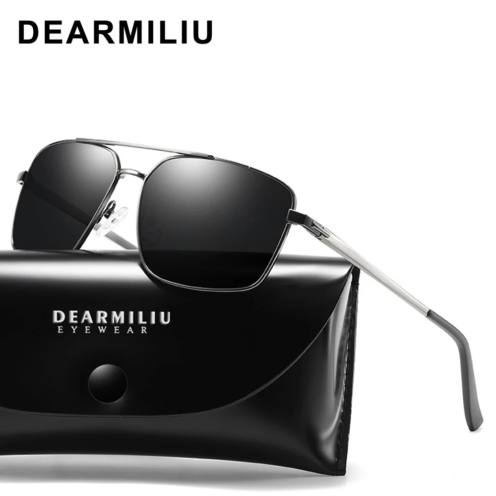 

Мужские поляризационные очки DEARMILIU, солнцезащитные очки унисекс с квадратными линзами для вождения, UV400