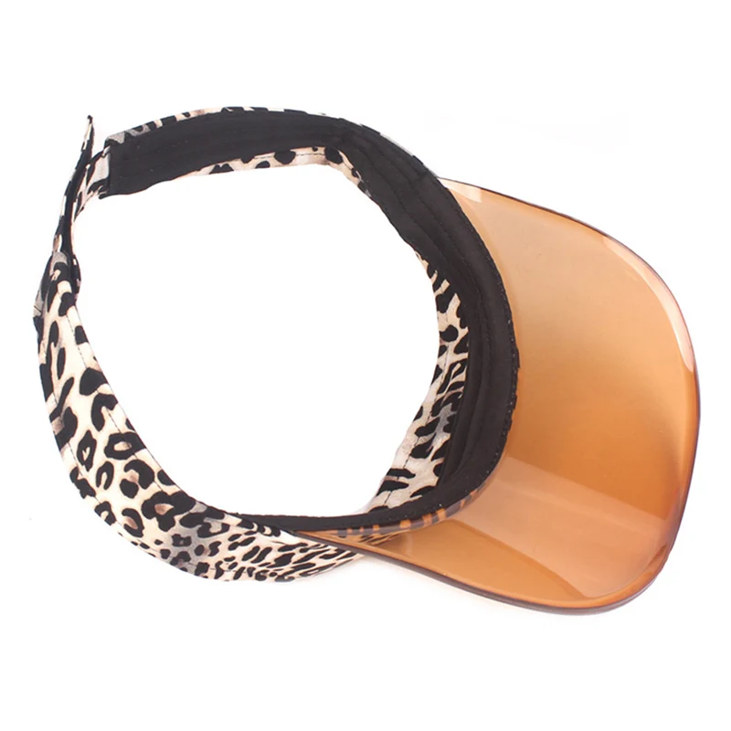 Женская летняя Солнцезащитная шляпа с леопардовым принтом открытый козырек