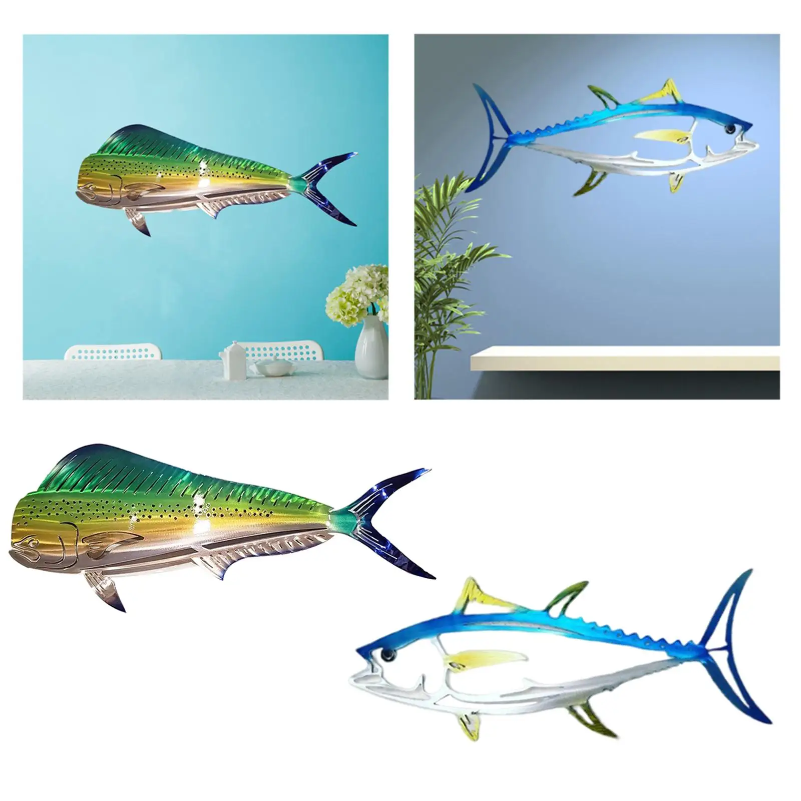 2 шт. металлическая подвесная скульптура в виде рыбы |