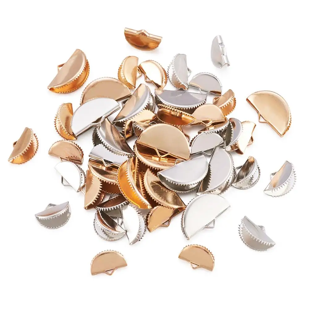 Железные Ленточные концы полукруглая застежка концевые колпачки для шнура