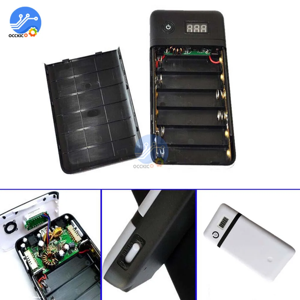 6x18650 Батарея батарея постоянного тока 12V/15V/16V/19V/21V 3.3A Выход 6*18650 Мощность банка в