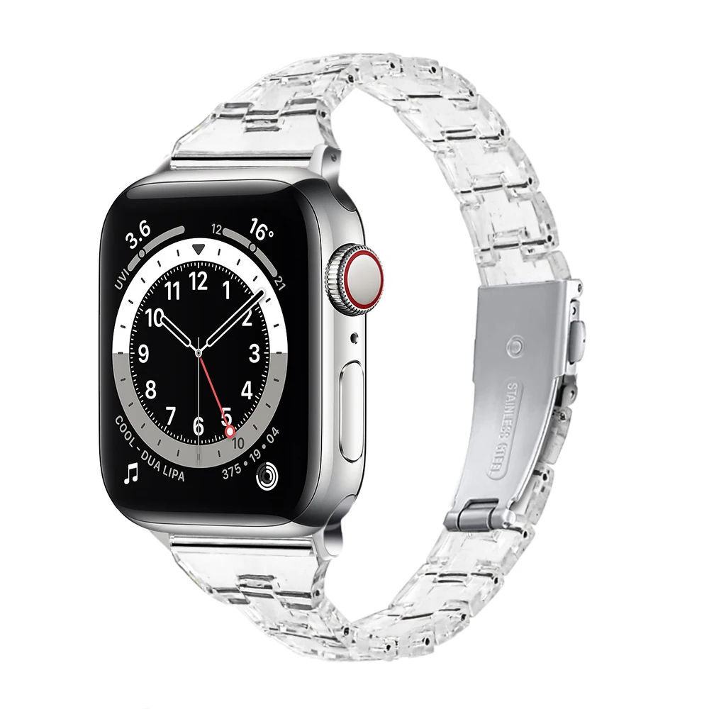 

Slim Transparent Jelly Band For Apple Watch 44mm 40mm Series Se/654 Clear Strap on Smart Iwatch 123 38mm 42mm Bracelet Watchband