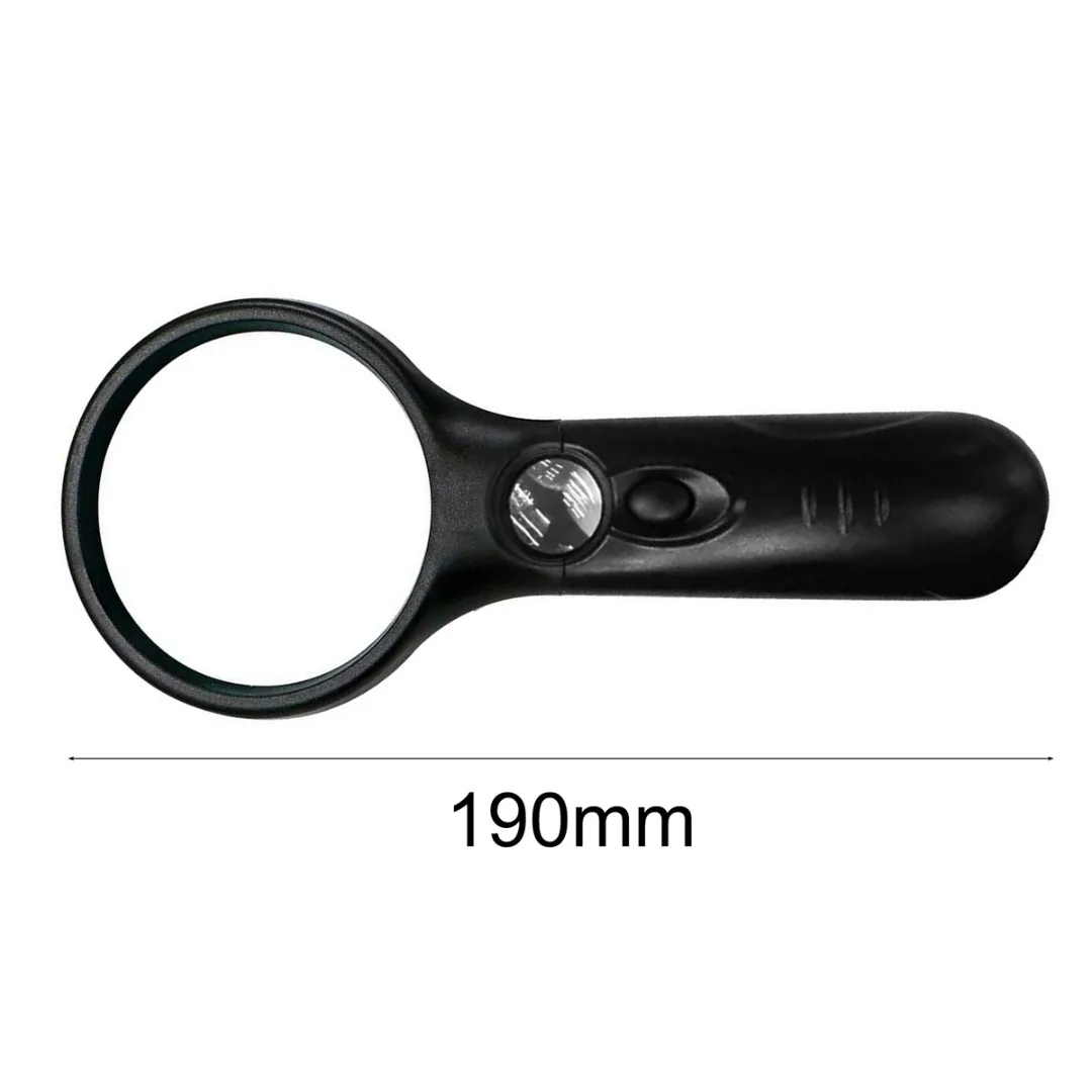 

Handheld 45X Magnifier Magnifying Glass Lens Reading Loupe With 3 LED Light Portable Magnifying Glass 190mm