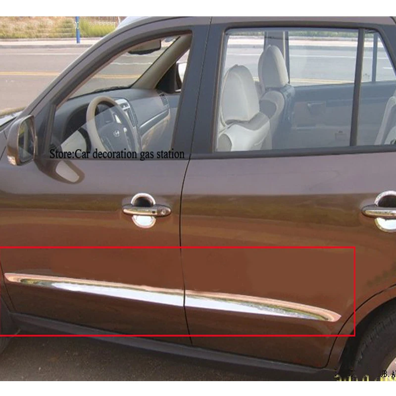 Для HYUNDAI Santa Fe хромированная Боковая дверь Молдинг протектор отделка 2007 2008 2009 2010