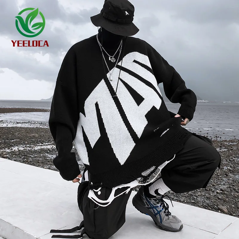 2019 дропшиппинг большой буквенный свитер для мужчин хип хоп дикий негабаритный