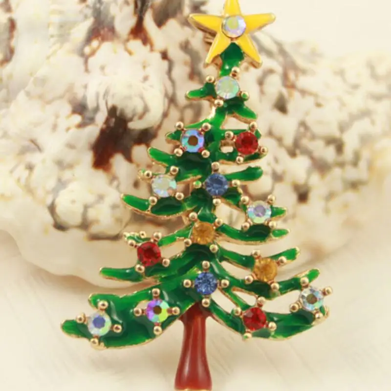

1 pcs Cute New Year Christmas Tree Xmas Gift Alloy Brooch Pin Party Decoration