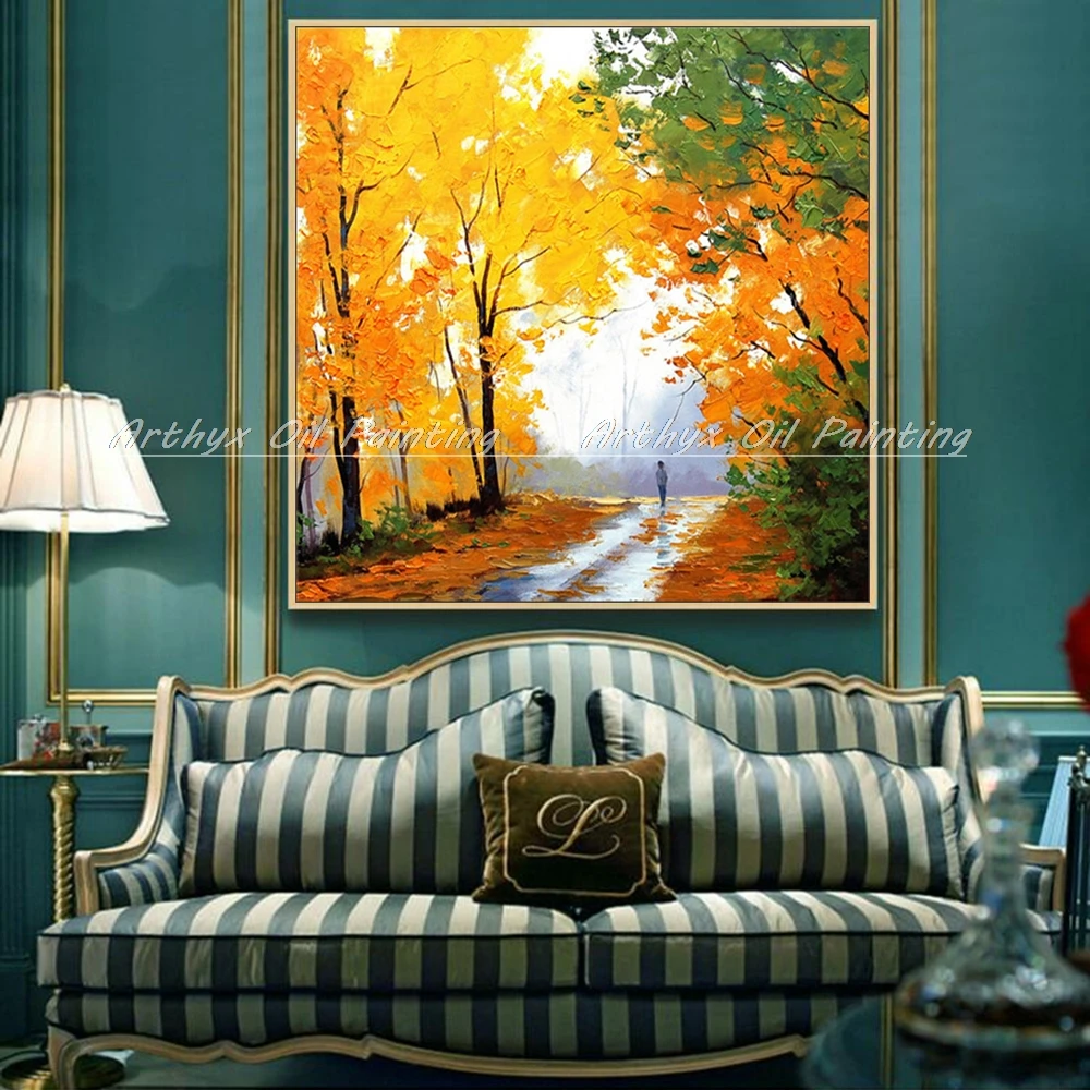 Arthyx ручная роспись дерева Современное украшение настенная живопись на входе