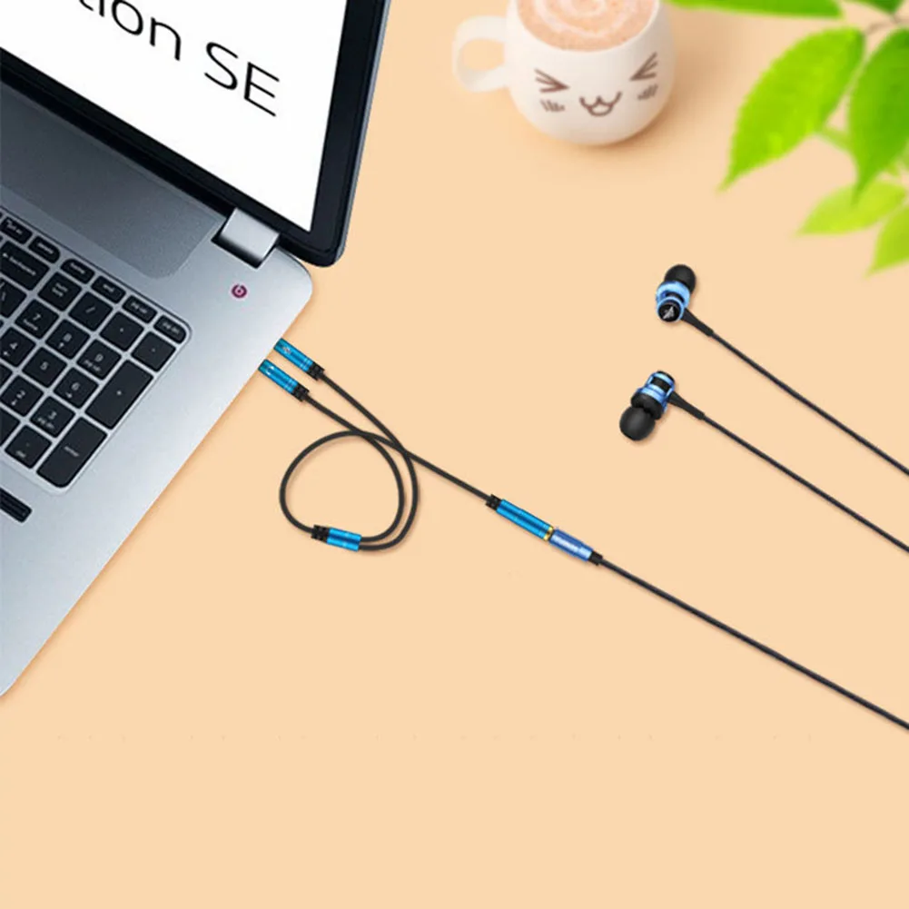 Аудиокабель-разветвитель 3 5 мм для компьютерного разъема 1 штекер на 2 гнезда