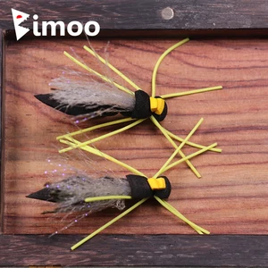 Bimoo 4 шт. черный бункер для сухой рыбалки, плавающая пена, мухи, Радужная форель, окунь, Нахлыст, мухи, приманки, размер #4