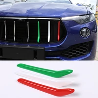 abs car styling for maserati levante 2016 2018 front grill decoration strips trim tricolor car exterior accessories 3 pcs