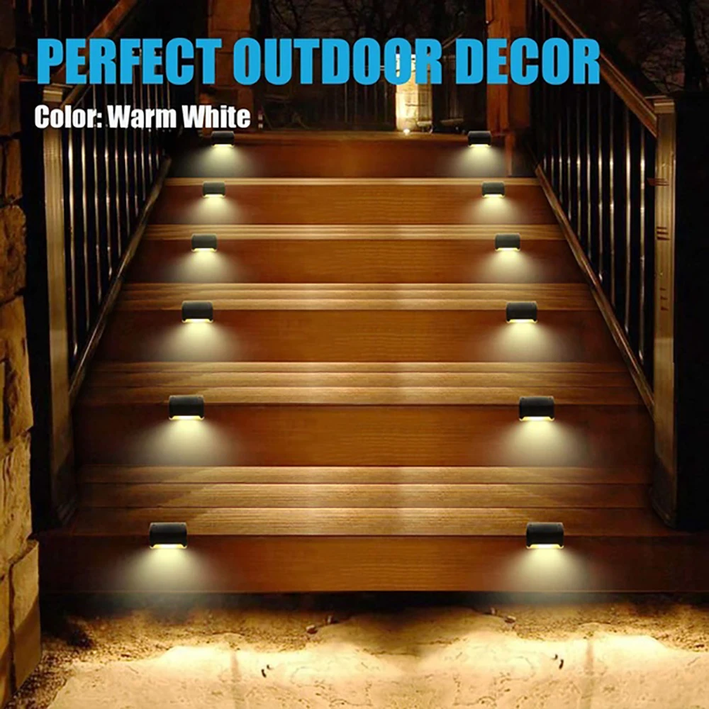 4 шт. светодиодный светильник на солнечной дорожке для лестницы улицы сада двора