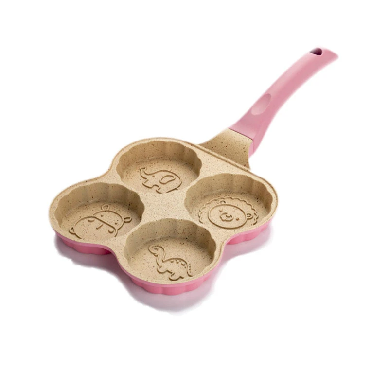 

4-hole Omelet Pan Non-stick Burger Eggs Steak Ham Pans Thickened Bottom Pancake No Oil-smoke Breakfast Kitchen Cooking Cookware