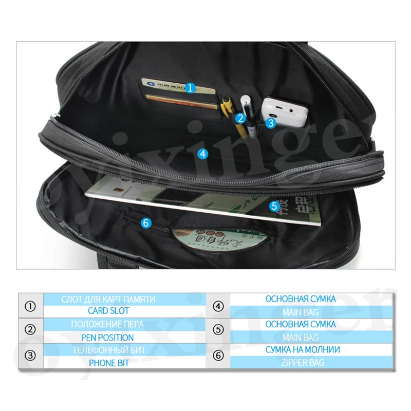 OYIXINGER New Business Briefcase For Unisex Laptop Bag Men's Handbag Solid Waterproof Durable Computer Bag Large Shoulder Bags