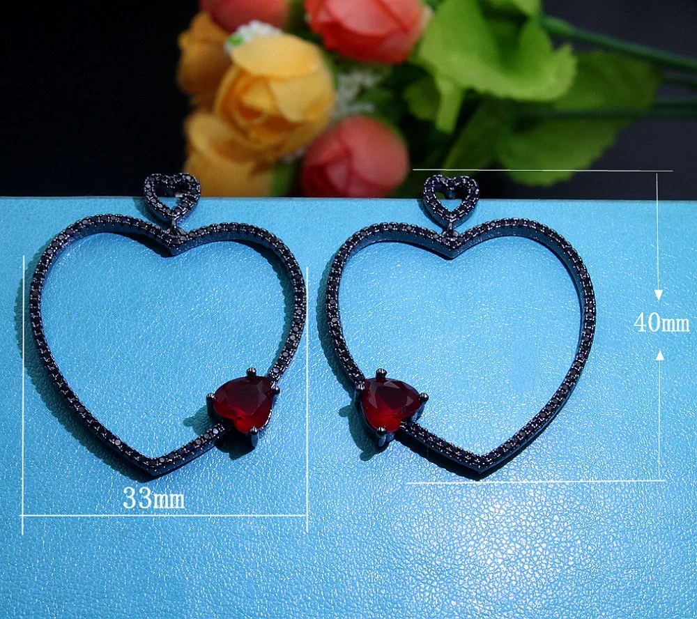 

Vintage Bohemian Big Heart Drop Earring Pendant drop earrings for women Gifts fashion Wedding party Charm jewelry for women