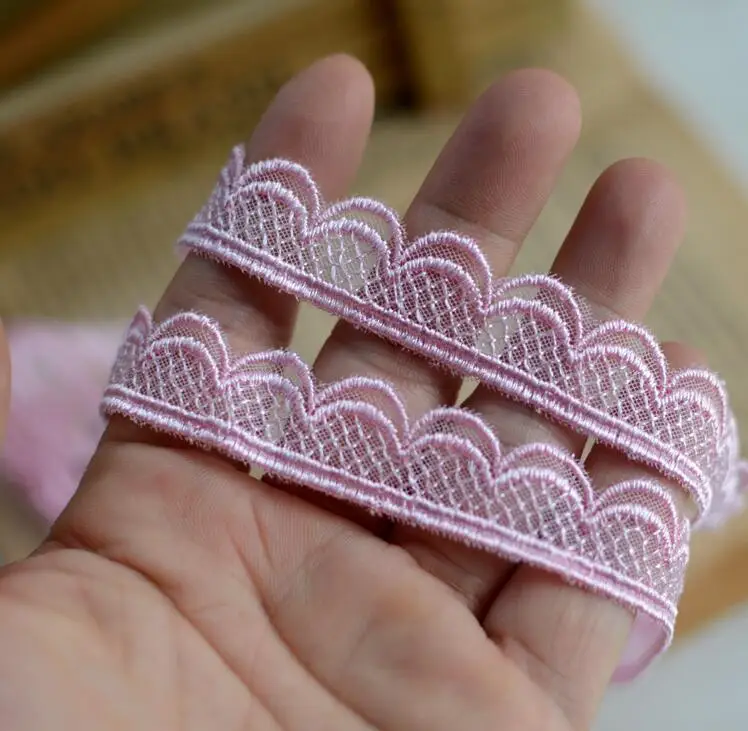 3 м ткань кружевное платье современный дизайн розовый кружевной отделкой DIY Craft