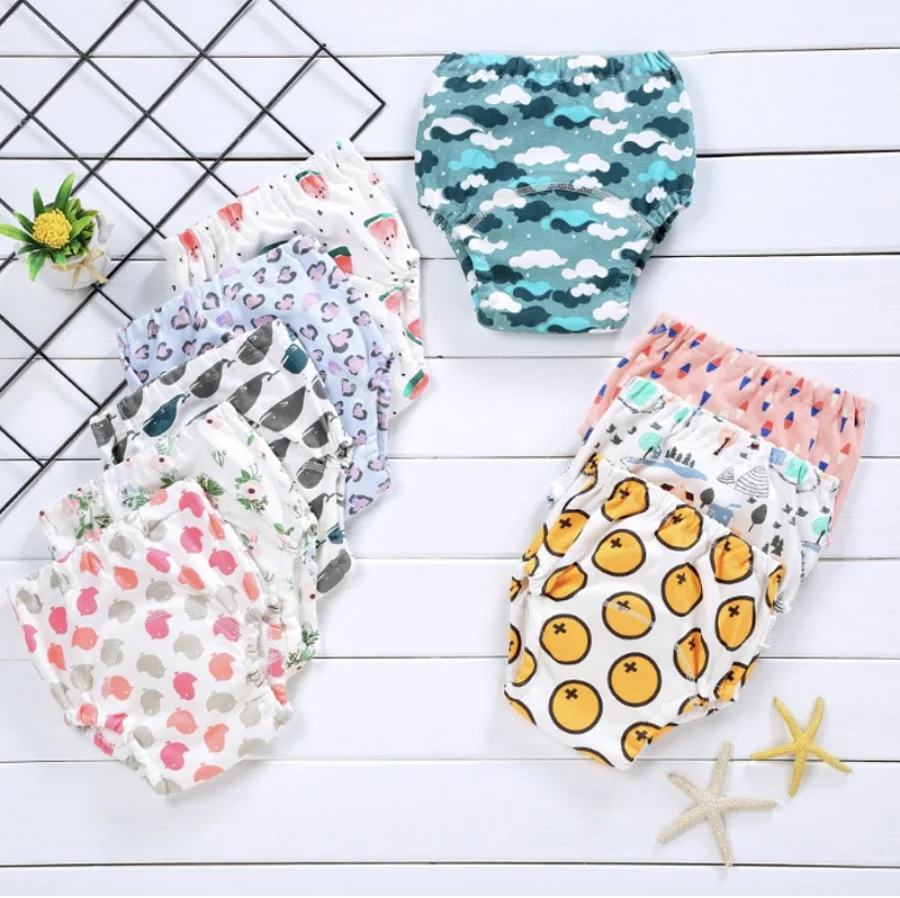 Детские многоразовые подгузники моющиеся тканевые хлопковые тренировочные