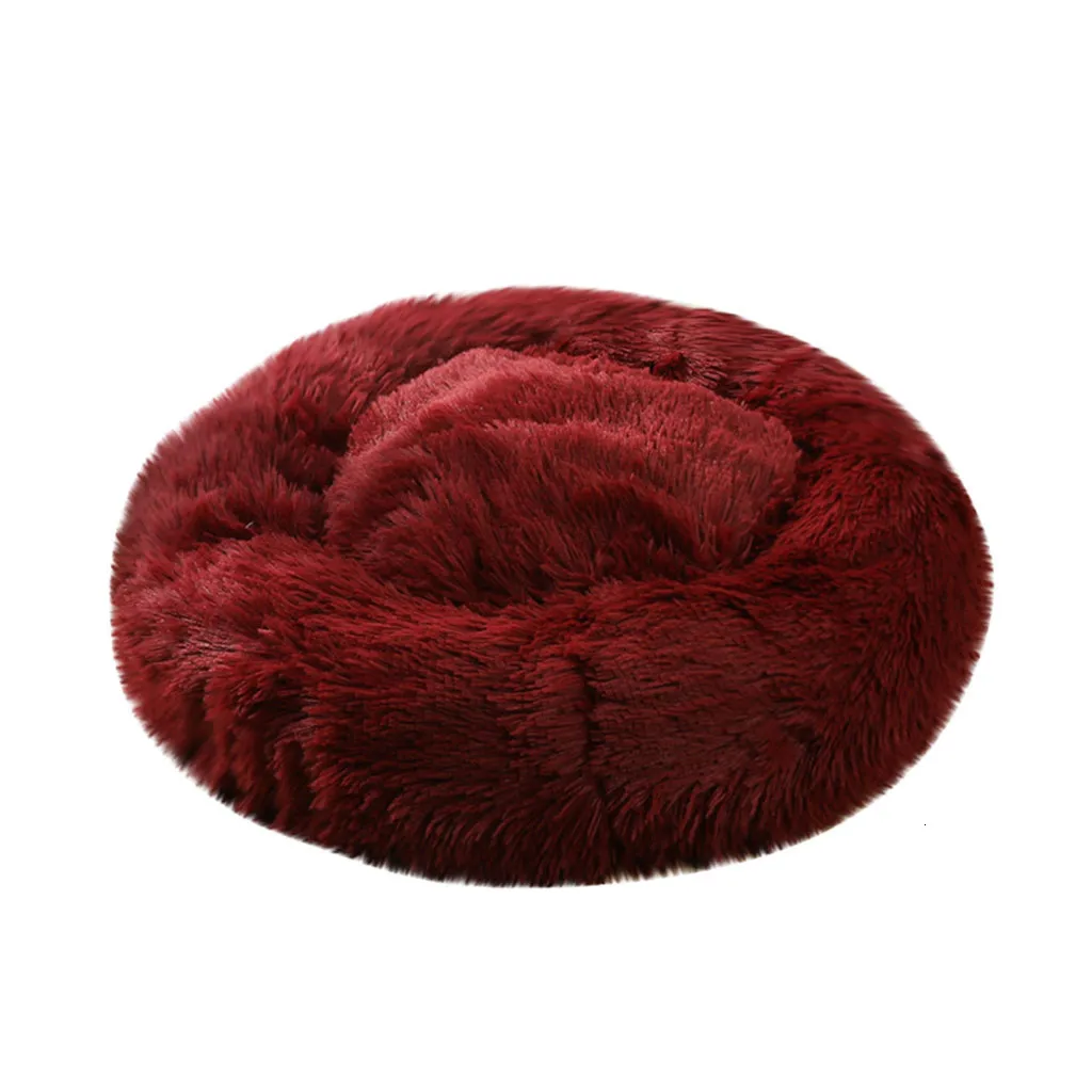 Cat Bed Round Plush House Pet Dog Bed Kitten Kennel Winter Warm Sleeping Bag Puppy Cushion Mat Portable Cat Supplies Cats Nest