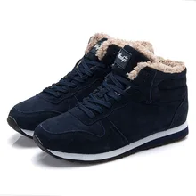 Winter Men Boots Casual Plush Women High-top Shoes Lace-Up Breathable Couple Footwear Brand Quality Flats Hot Sale size 36-48