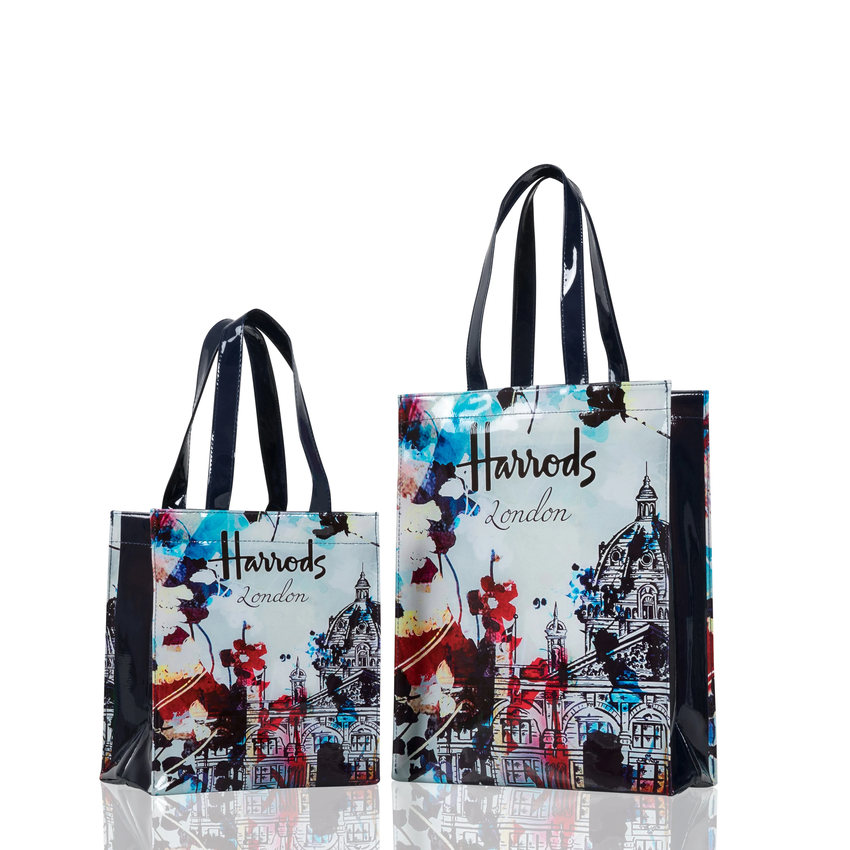 London Style PVC Reusable Shopping Bag Women Bag Eco Friendl