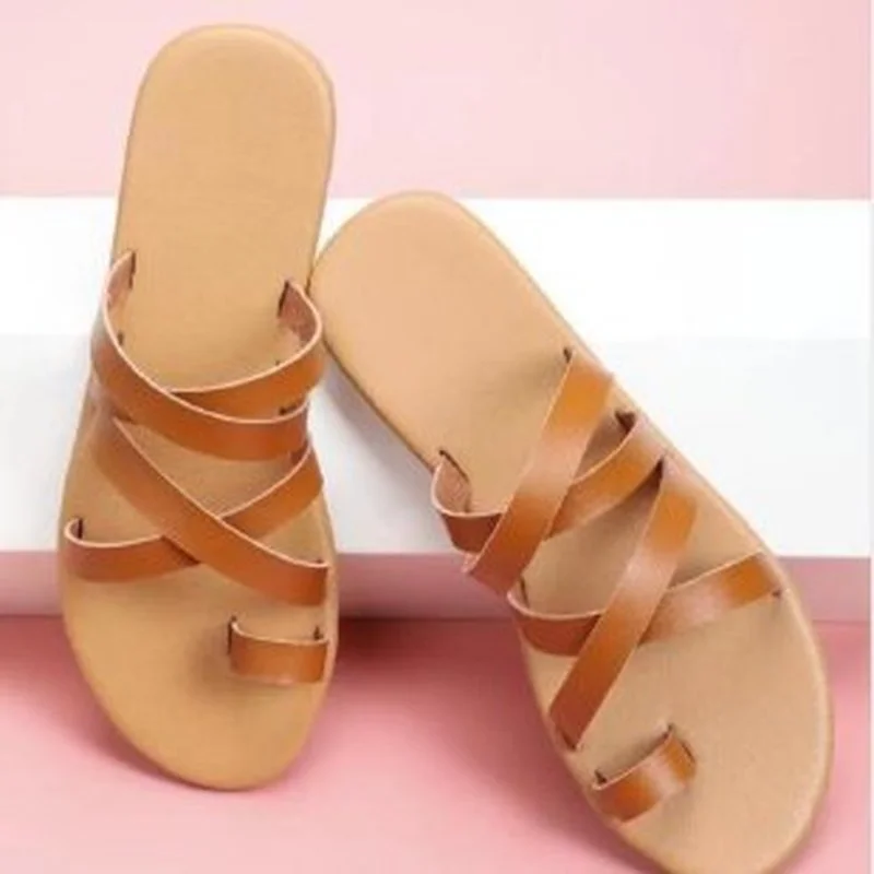 

Women Slippers Retro Women Slippers Flat Shoes Females Summer Sandals Beach Slides Casual Open Toe Ladies Shoes