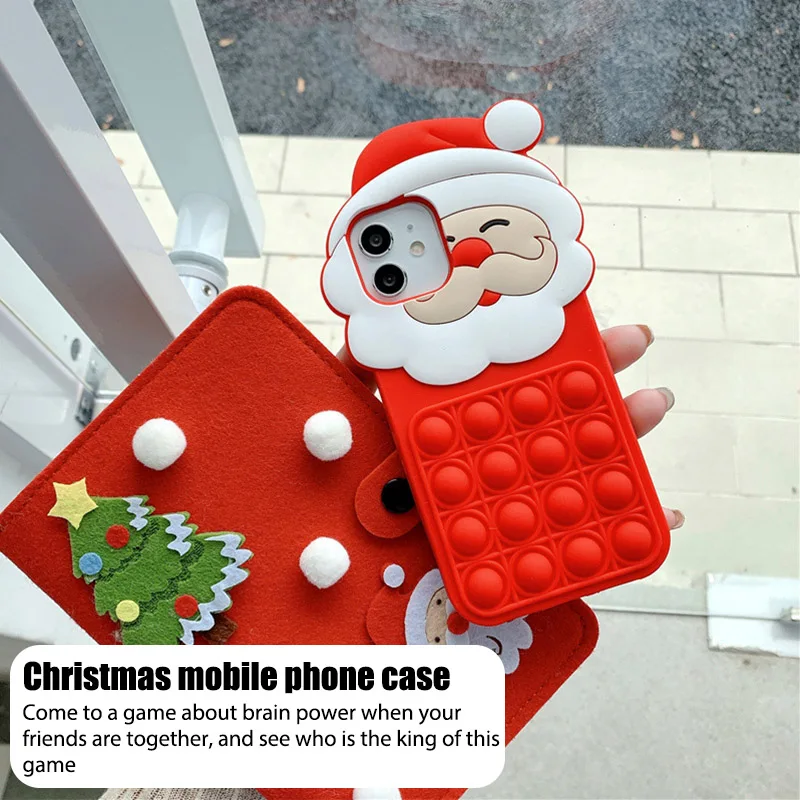 Чехол для телефона с Санта Клаусом iPhone 13 12 11 Pro Max mini Рождественский чехол оленем