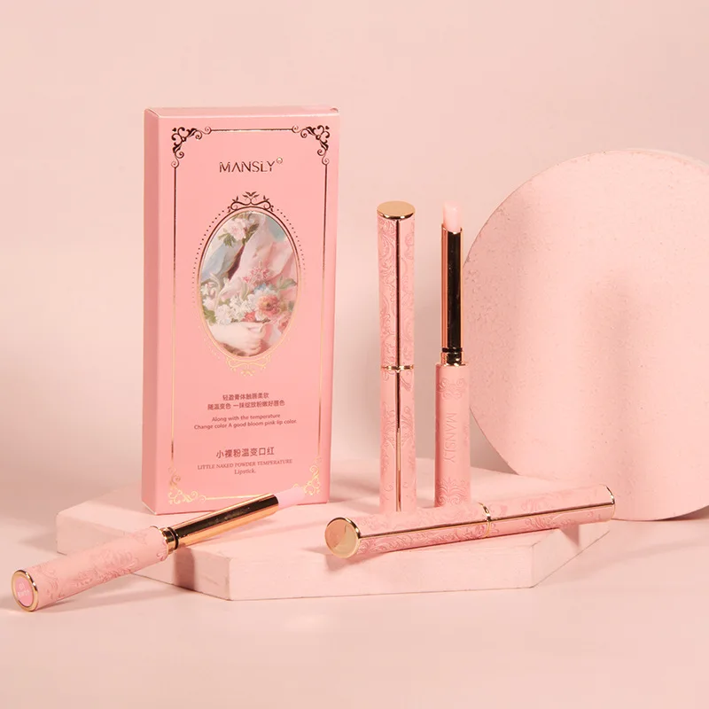 

2021 New Thin Tube Temperature Change Lipstick Moisturizing And Hydrating Without Fading Student Makeup Cosmetic Accessories