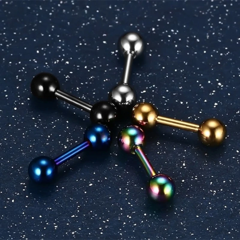

2pcs Tragus Helix Bar 4mm Ball Stainless Steel Barbell Daith Oreja Ring Stud Earing Cartilage Ear Piercing Body Jewelry