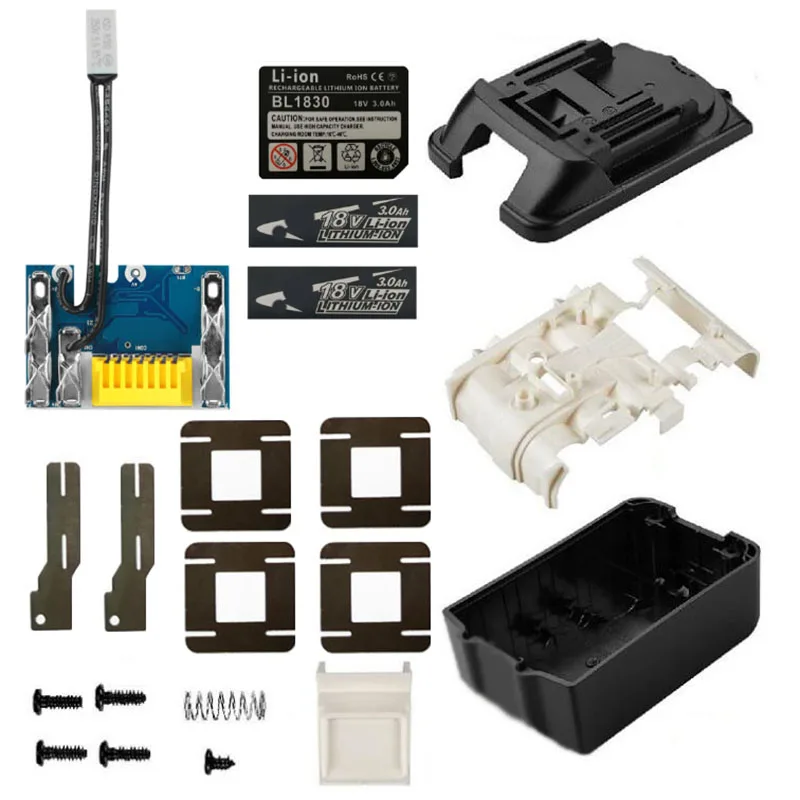 BOX-PCB-3Ah-Sticker BL1830 Литий-ионный аккумулятор пластиковый чехол Защита от зарядки монтажная плата Корпус Корпуса для MAKITA 18 в 3.0Ah 6.0Ah электрическая дрель - Цвет: BOX-PCB-3Ah-Sticker
