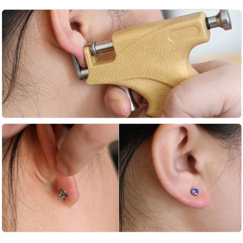 

1 Set Professional Steel Ear Piercing Tool Ear Nose Navel Body Piercing Tool Kit N58F