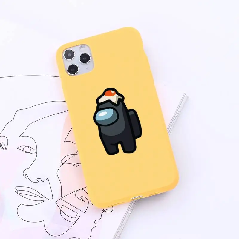 

Among Us casual game astronaut Phone Case Candy Color for iPhone 6 7 8 11 12 s mini pro X XS XR MAX Plus