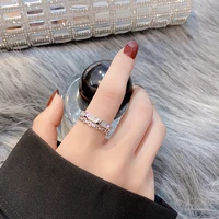 web celebrity design sense ring personality ins trendy little finger finger ring cool breeze light luxury fashion set diamond ri