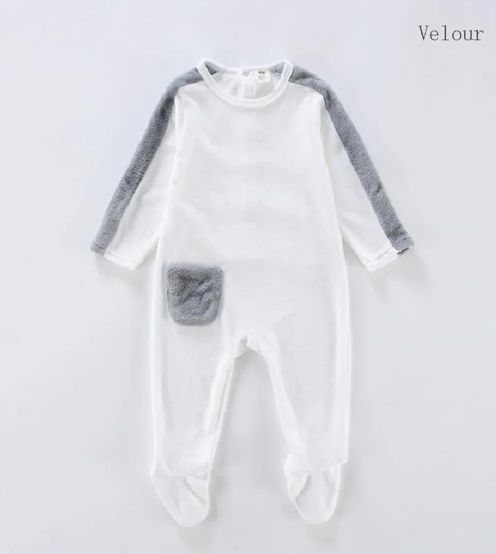 velour with grey fur Боди для малышей; пижамы; детская одежда с длинными рукавами; одежда для детей; комбинезоны для новорожденных; Одежда для мальчиков и девочек; Детский комбинезон - Цвет: velour with grey fur