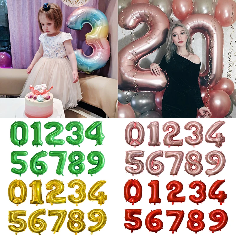 

40inch Big Foil Birthday Balloons Number Balloons Happy Birthday Party Decorations Kids Adult Figures Wedding Air Globos